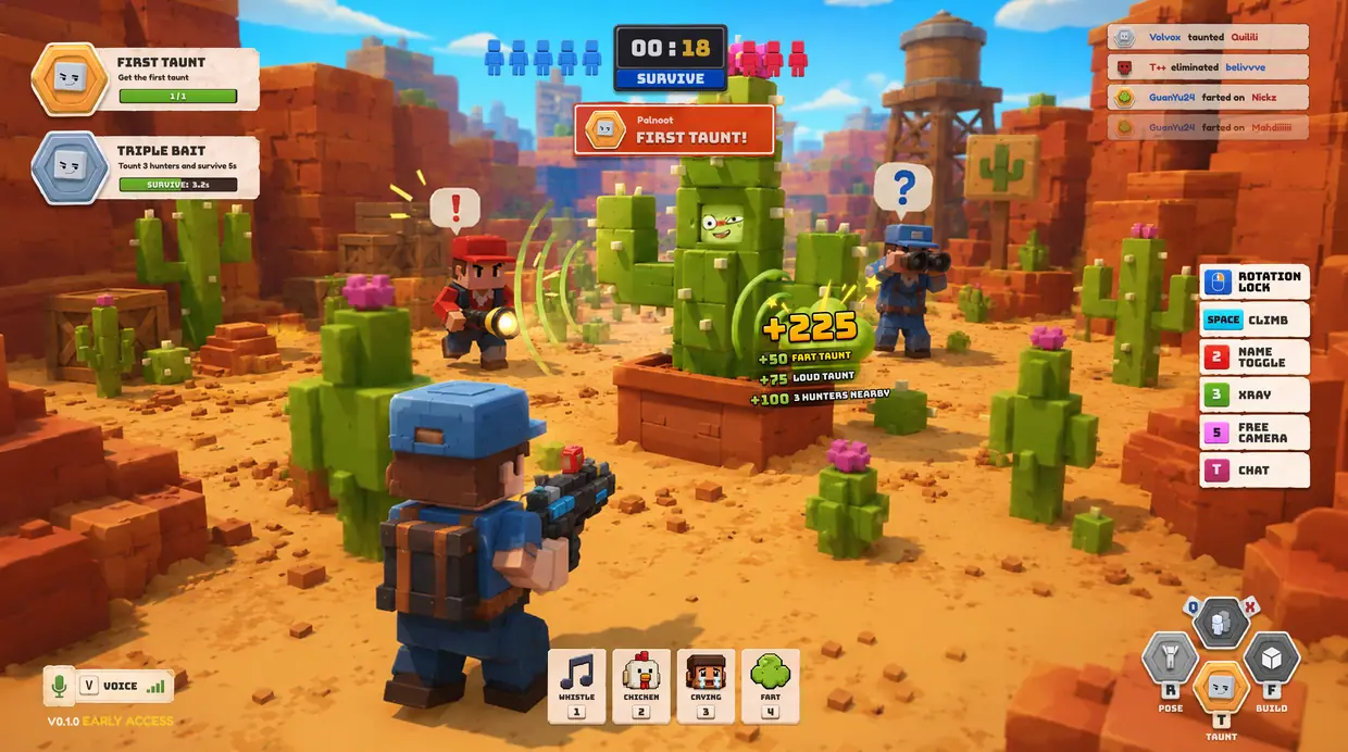A hider lands First Taunt for +225 points while disguised as a cactus